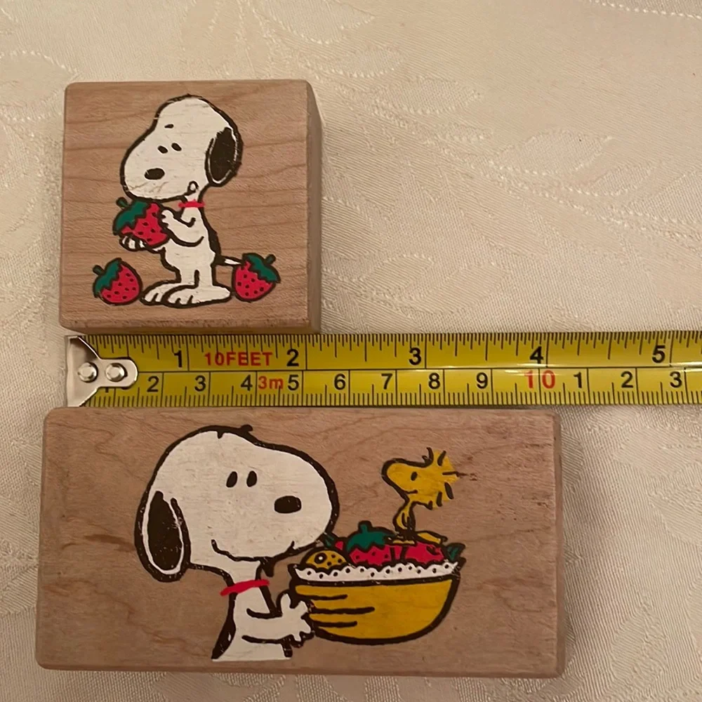 Vintage Snoopy Peanuts United Feature Syndicate inc wood blocks 1958 & 1965 (Mlb